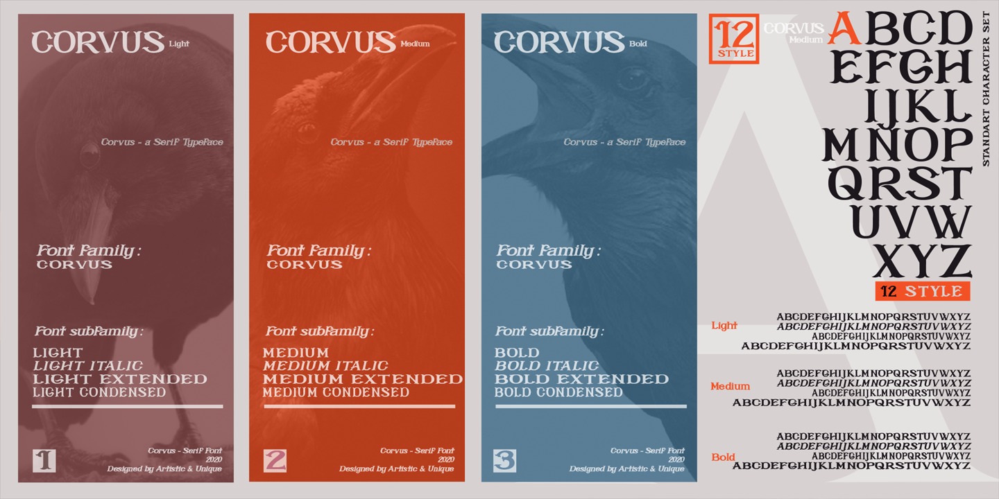 Пример шрифта Corvus #13